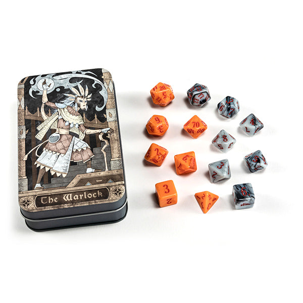 RPG Class Dice: Warlock Set Tin (14 Dice)