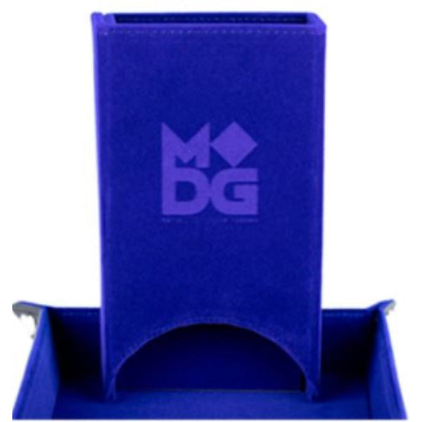 Fold Up Velvet Dice Tower: Blue