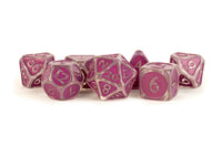 16mm Enamel Acrylic Poly Dice Set: Ice w/ Purple Enamel