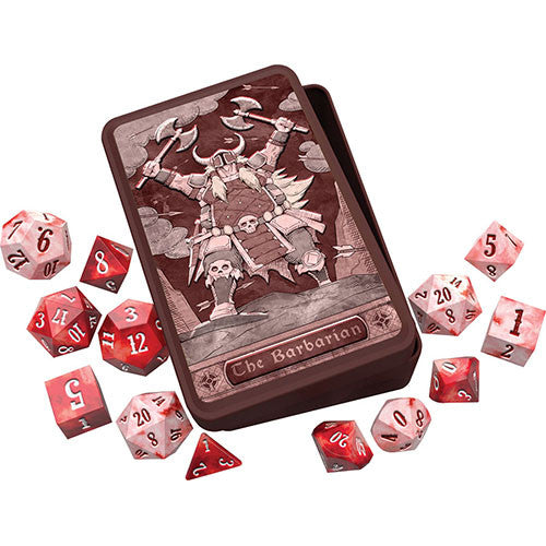 RPG Class Dice: Barbarian Set Tin (14 Dice)