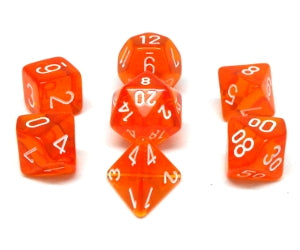 7-Die Set Translucent: Orange/White