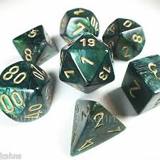 7-Die Set Scarab: Jade/Gold