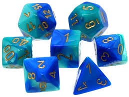 7-Die Set Gemini: Blue-Teal/Gold