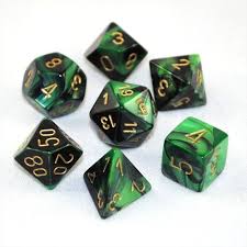 7-Die Set Gemini: Black-Green/Gold