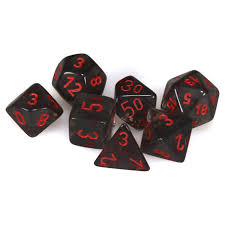 7-Die Set Translucent: Smoke/Red