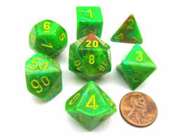 7-Die Set Vortex: Green/Gold