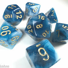 7-Die Set Phantom: Teal/Gold