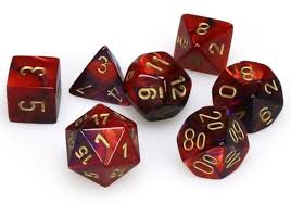 7-Die Set Gemini: Purple-Red/Gold