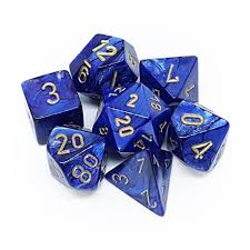 7-Die Set Scarab: Royal Blue/Gold