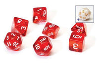 RPG Dice Set (7): Translucent Red Resin