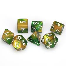 7-Die Set Gemini: Gold-Green/White