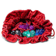 Dragon Storm Velvet Compartment Dice Bag: Red Dragon Scales