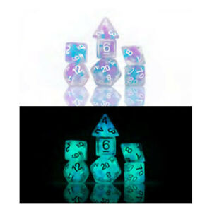 RPG Dice Set (7): Cotton Candy Glowworm