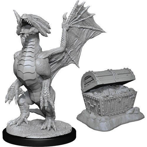 D&D Minis: Wave 13 - Bronze Dragon Wyrmling & Pile of Sea found Treasure