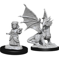 D&D Minis: Wave 13 - Silver Dragon Wyrmling & Female Halfling